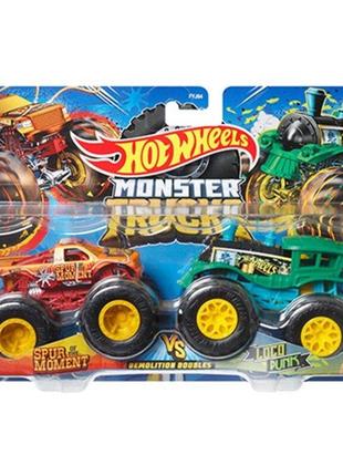 Набір з 2-х металевих машинок хот вілс hot wheels monster demo doubles оригінал