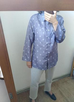 Сорочка в горох блуза оверсайз бавовняна сорочка в горошок блузка коттон блуза