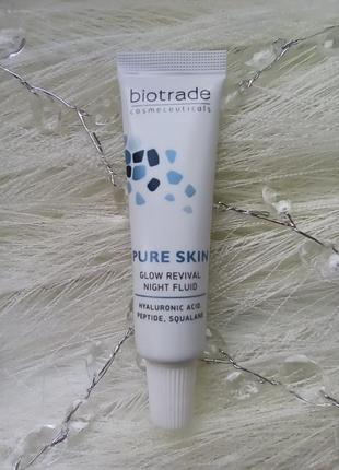 💟biotrade pure skin glow revival night fluid нічний омолоджувальний флюїд з гіалуроновою кислотою і пептидами2 фото