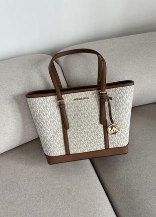 Сумка брендова Michael kors сумка jet set travel small logo top-zip tote bag оригінал