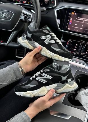 Женские кроссовки GREGORY × BEAMS PLUS × NEW BALANCE ML574 GREY black white / нью беланс 9060 черные с белым