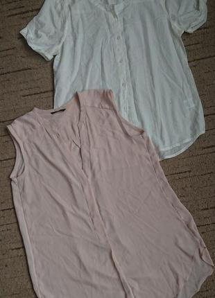 Пудровая блузка без рукавов Пиджак h&m, удлиненная, р.xl