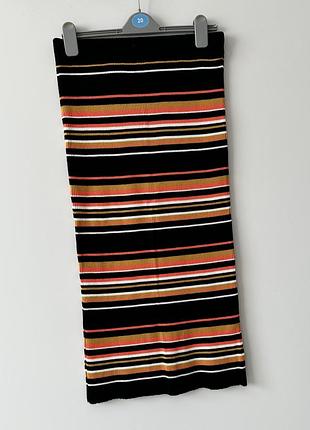 Юбка трикотажна, в рубчик, юбка демісезонна, м, 46