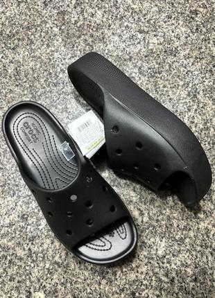 Крокс класік шльопанці платформа чорні crocs classic platform slide black