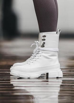 Стильные женские ботинки both gao high boots - coral / ботинки коралловые белые кремовые демисезонные