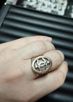 Перстень срібний з позолотою