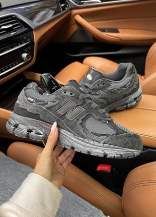 Кросівки жіночі / чоловічі чорні замшеві new balance 2002r protection pack phantom