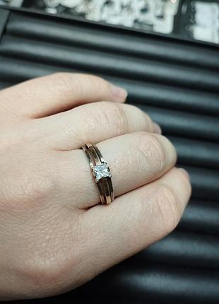 Каблучка срібна з позолотою