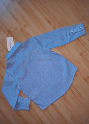 Стильная рубашка lupilu для мальчика сорочка лупилу голубая2 фото