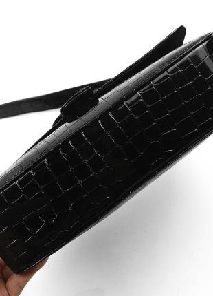 Брендова чорна сумочка багет на плече fossil7 фото
