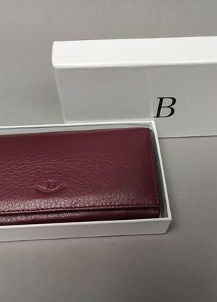 Кошелек женский baliya бордовый матовый из натуральной кожи в подарочной упаковке