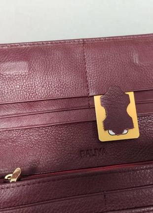 Кошелек женский baliya бордовый матовый из натуральной кожи в подарочной упаковке