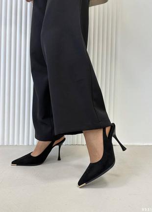 Туфлі жіночі на підборі, еко-замша, каблук 10 см, розмір в розмір9 фото