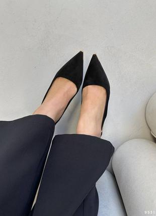 Туфлі жіночі на підборі, еко-замша, каблук 10 см, розмір в розмір6 фото