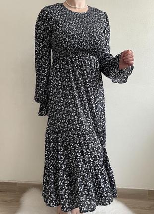 Сукня довга максі шифонова в квіточки м-xl boohoo3 фото