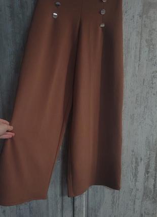 Брюки кюлоти широкі primark 36/c шоколад турція