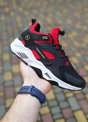 Чоловічі кросівки nike air huarache x fragment design чорні з червоним знижка sale | smb