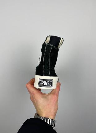 Жіночі кросівки кеди високі converse drkstar x rick owens  / конверс чорні конверси6 фото
