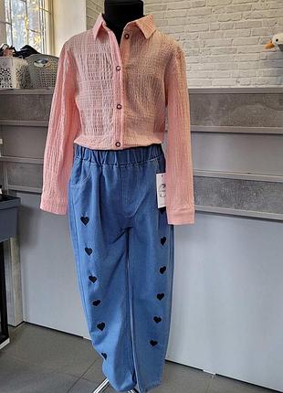 Джинси для дітей. джинси для дівчинки. джинси з сердечками