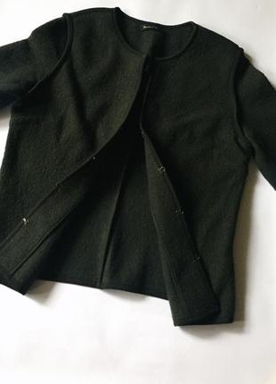 Бомбовый шерстяной пиджак тёмно - зелёного цвета massimo dutti made in morocco, оригинал4 фото