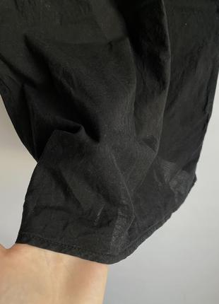 Ночнушка нічна сорочка для сну 100% котон льон лляна чорна базова пенюар4 фото