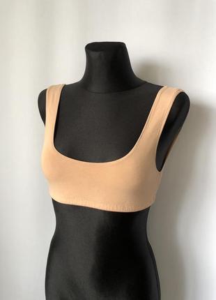 Weekday топ кроп топ бра мʼякий без чашок бежевий elisa soft bra