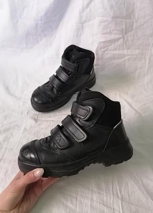 Жіночі шкіряні робочі черевики на липучках