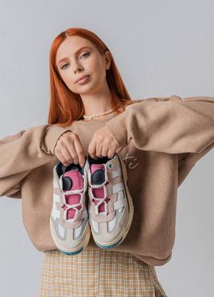 Жіночі кросівки adidas niteball  beige gray rose w