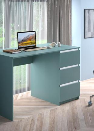 Письменный стол на 3 ящика kade-1 100х50х75 см сумеречный голубой3 фото