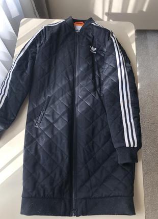 Женская длинная утепленная куртка парка long bomber adidas адидас оригинал3 фото