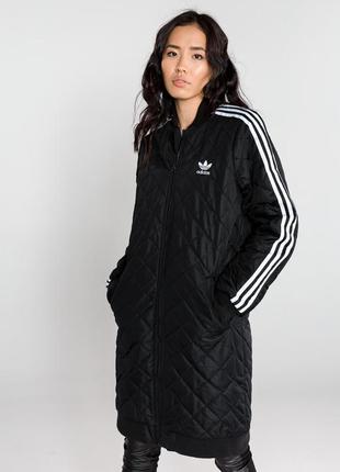 Женская длинная утепленная куртка парка long bomber adidas адидас оригинал1 фото