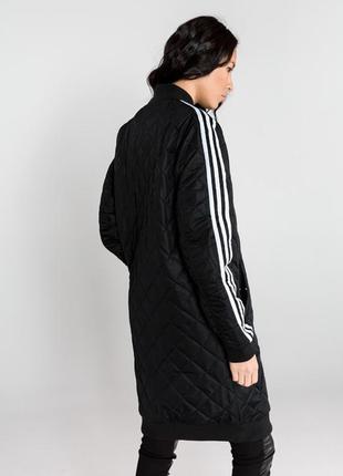 Женская длинная утепленная куртка парка long bomber adidas адидас оригинал10 фото