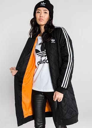 Женская длинная утепленная куртка парка long bomber adidas адидас оригинал2 фото