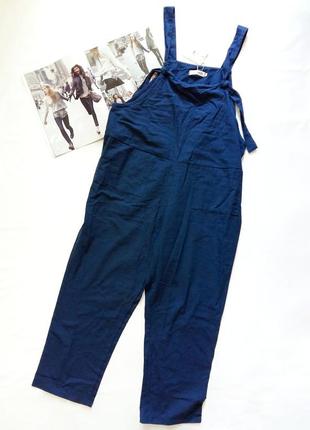 Новый синий комбинезон на регулируемых бретелях chen chen jia