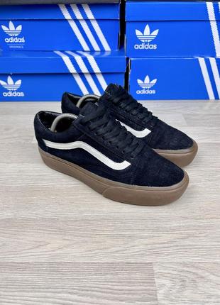 Кеды vans old skool pro sk8 hi женские замша черные платформа 40.5