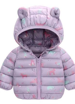 Дитяча куртка для дівчинки, дитяча демі курточка, легка куртка з единорогом