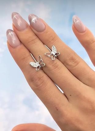 Серебряные сережки на петельке