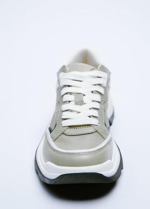 Жіночі кросівки zara зі шкіряними та замшевими вставками3 фото