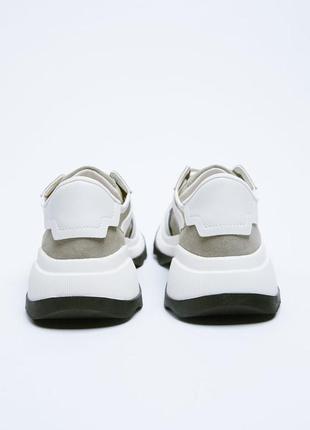 Жіночі кросівки zara зі шкіряними та замшевими вставками5 фото