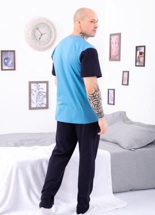 Піжама легка чоловіча футболка і штани, лёгкая мужская пижама смарагдова5 фото
