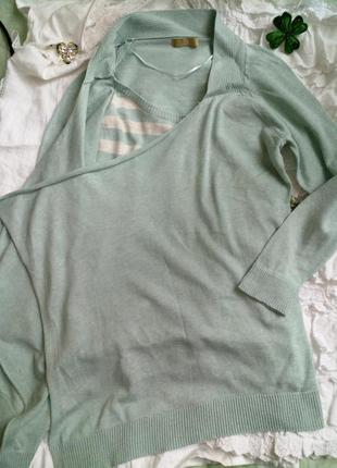 Мятная кофта-кардиган 2