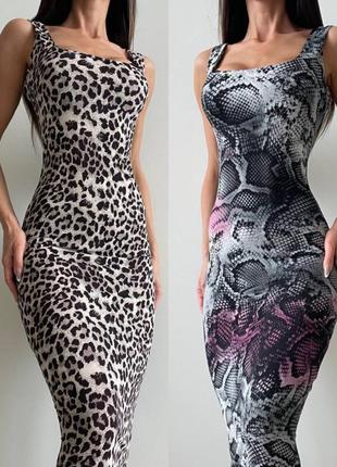 Розкішна леопардова сукня міді, зміїний анімалістичний принт, лео, анаконда