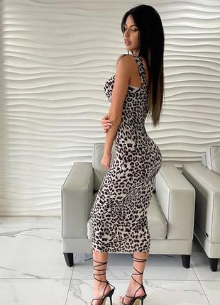 Розкішна леопардова сукня міді, зміїний анімалістичний принт, лео, анаконда5 фото