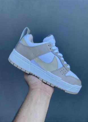 nike Dawn sb dunk beige кросівки демі весна осінь бежеві демисезонные бежевые с белым кроссовки скидка знижка