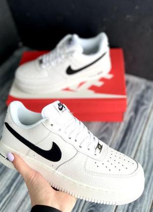 Nike air force lf-1 кросівки кеди жіночі шкіряні шкіра білі з чорним весняні осінні демісезонні демісезон топ якість ліцензія низькі найк форс8 фото