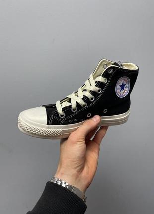 Жіночі кросівки кеди comme des garçons play x converse high ‘black’ 2 / конверс чорні конверси з сердечком5 фото