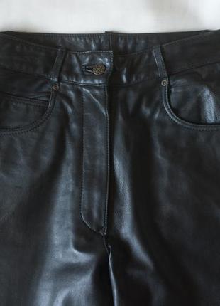 Черные натуральные кожаные брюки женские canda, размер s3 фото