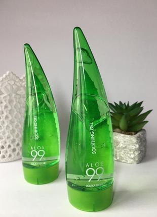 Гель алоэ holika holika aloe 99% soothing gel успокаивающий, увлажняющий, 55 мл, гель алоэ холика, крем