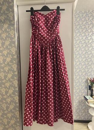 Вінтажна сукня в горошок laura ashley в стилі pin up1 фото