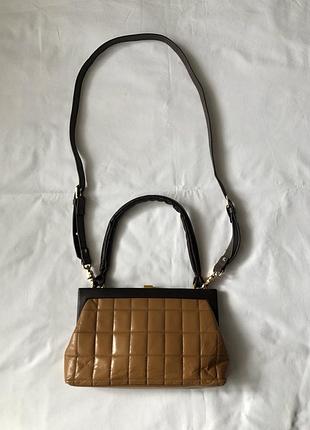 Шкіряна сумочка- редикюль. карамель.9 фото